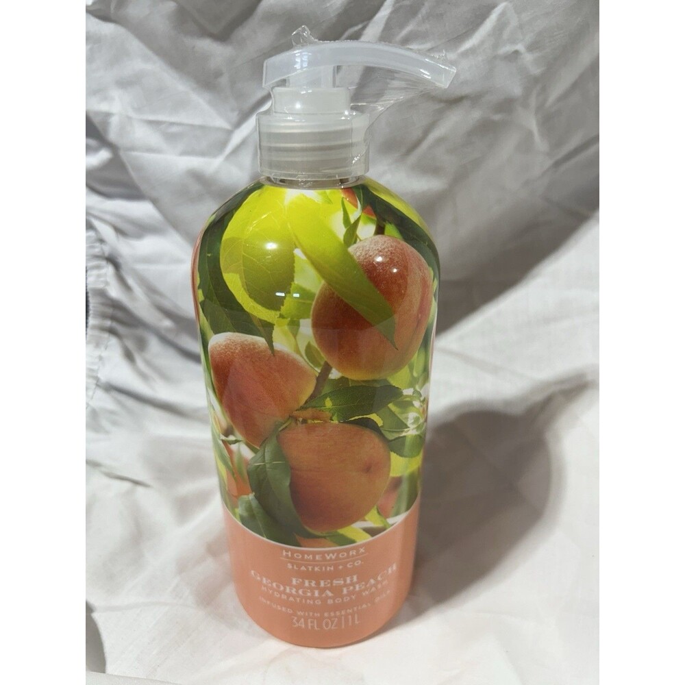 NEW HOMEWORX SLATKIN & CO FRESH GEORGIA PEACH BODY WASH-34 FL OZ